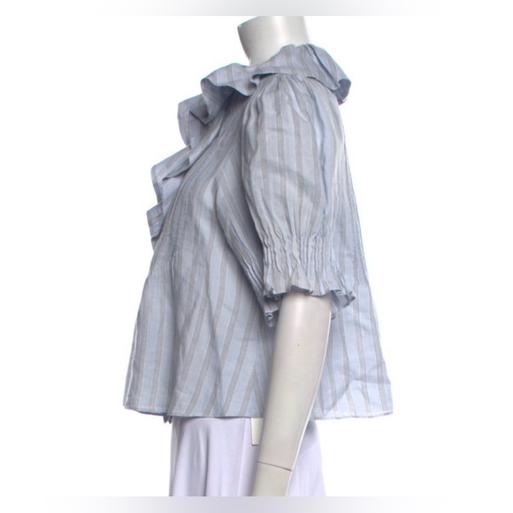 DOEN RUFFLE STRIPE TOP - M/L - Picture 3 of 7